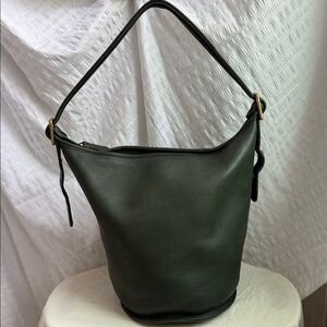 Vintage Coach Dark Green Leather Hobo Bag